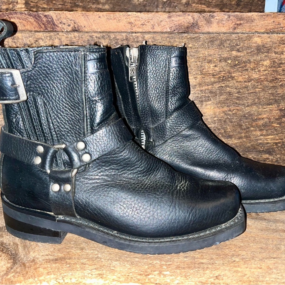 Harley-Davidson Black Leather Ankle Boots